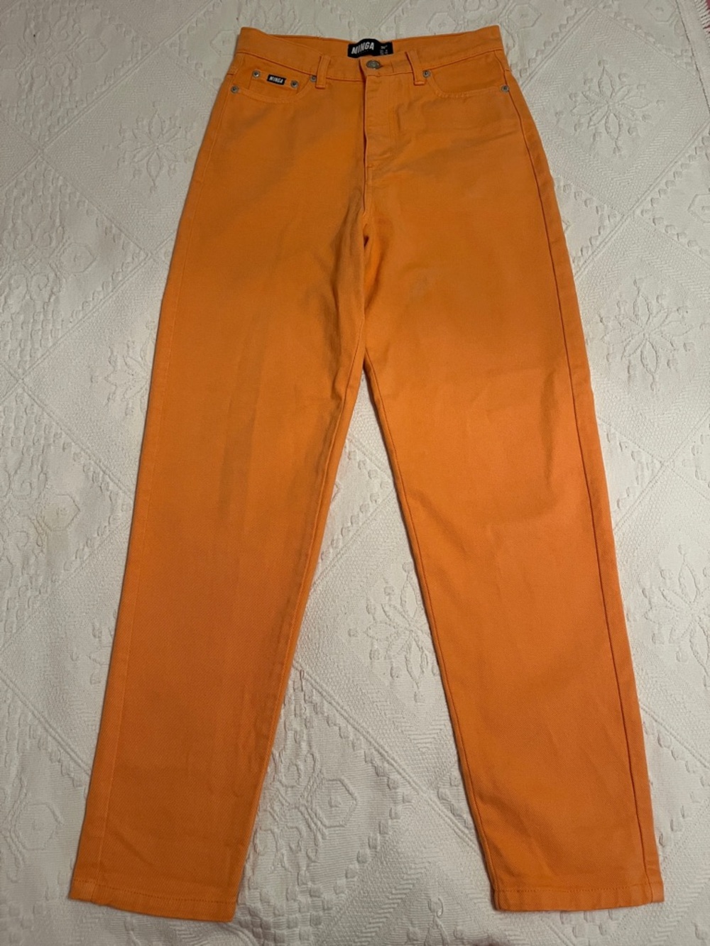 Minga London High Rise Cotton Straight-Leg Orange Jeans Women’s Size 26”